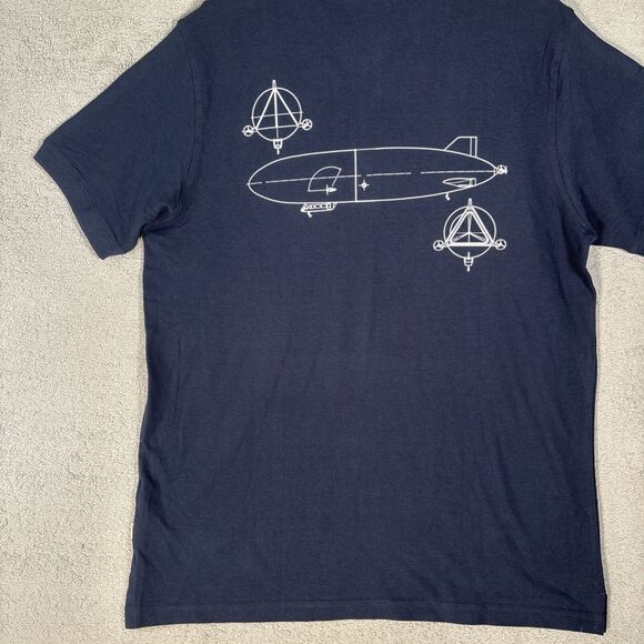Hakro Men’s XL Polo Shirt‎ Cotton Navy Blue Zeppelin Retro Futurism Steampunk - Picture 14 of 14